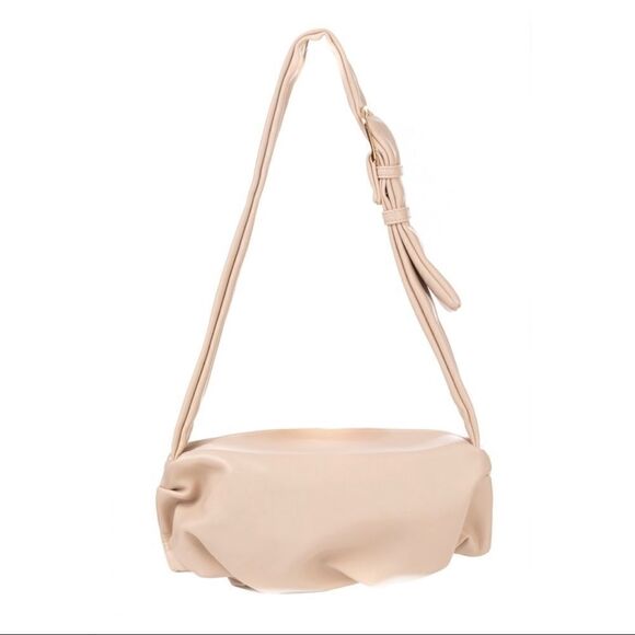 Vegan Leather Upside Down Shoulder Bag, Khaki - Picture 9 of 9